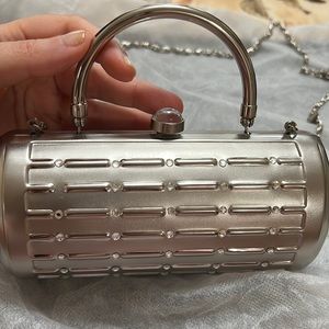 Silver clutch purse